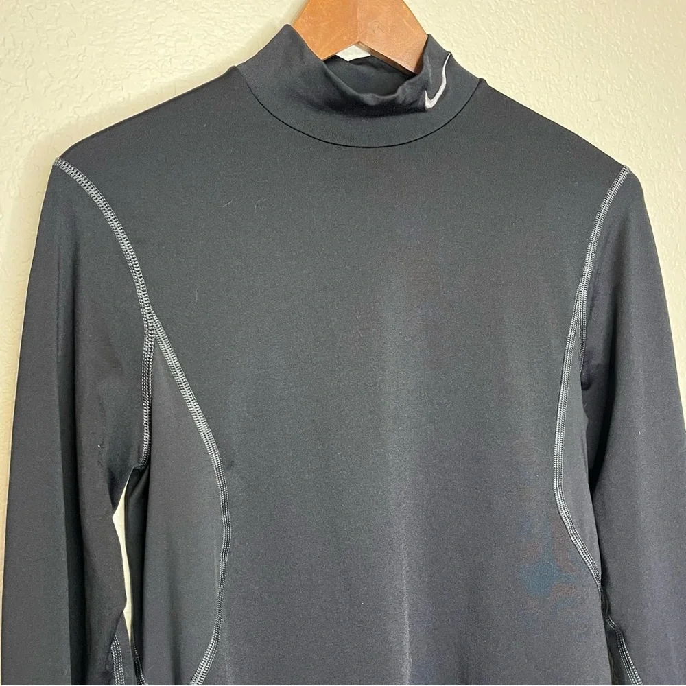 Nike Pro Combat Dri Fit Fitted Black Long Sleeve Shirt Men's Small